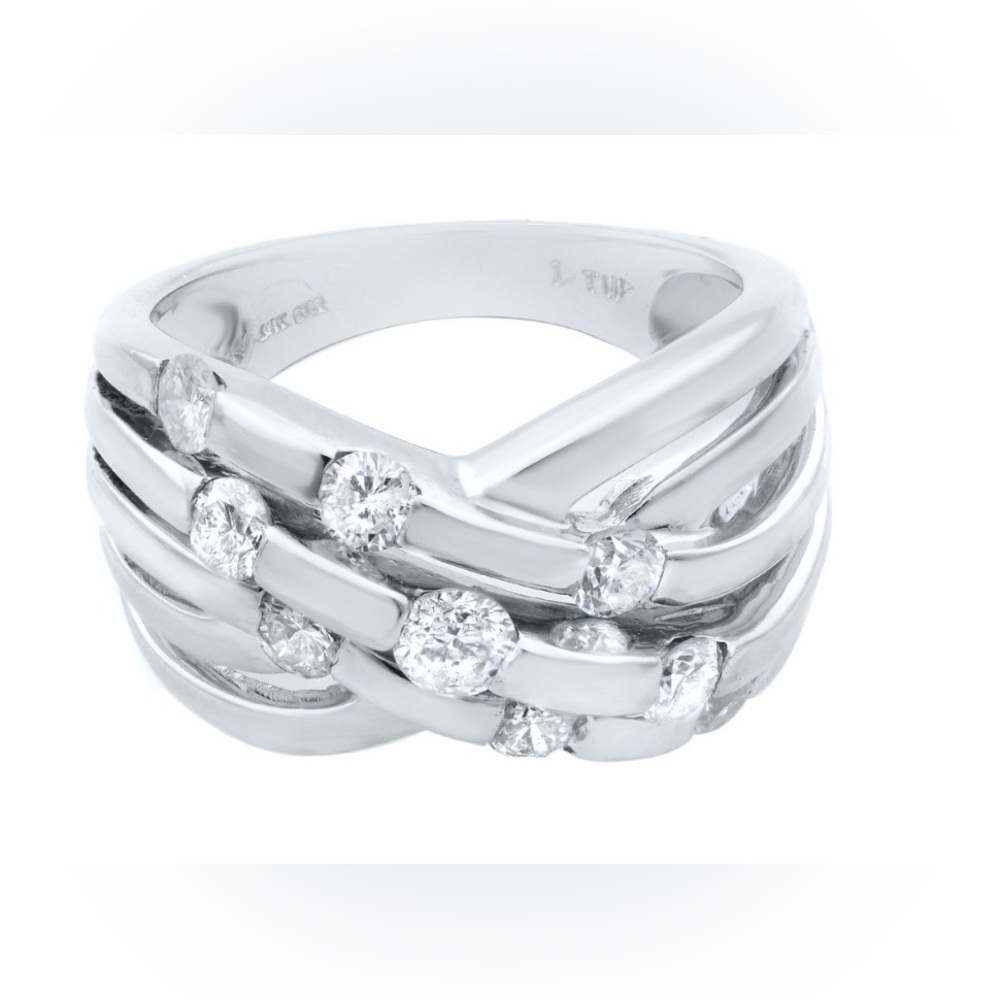 Rachel Koen 14kt White Gold And Diamond Ring